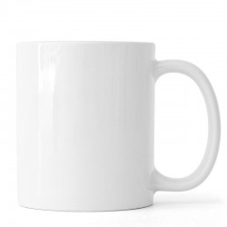 Photo d'un mug en céramique blanc.