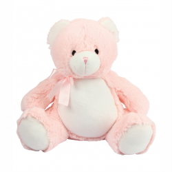 Photo de la peluche range-pyjama ours rose.