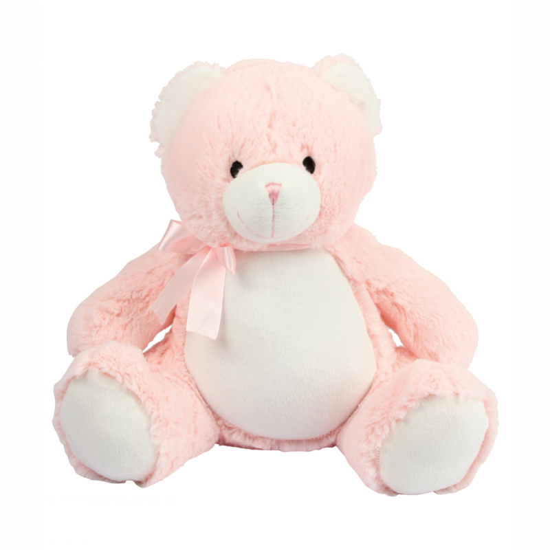 Photo de la peluche range-pyjama ours rose.