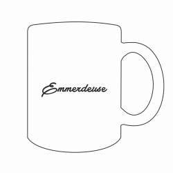 Dessin du mug blanc personnalisé avec l'inscription "Emmerdeuse".